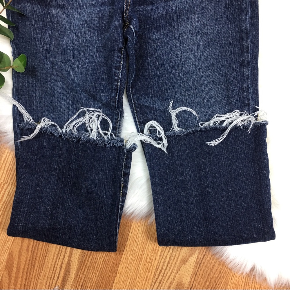 EXPRESS Stella Boot Cut Raw Hem Crop Jeans Sz 6 - Picture 2 of 8